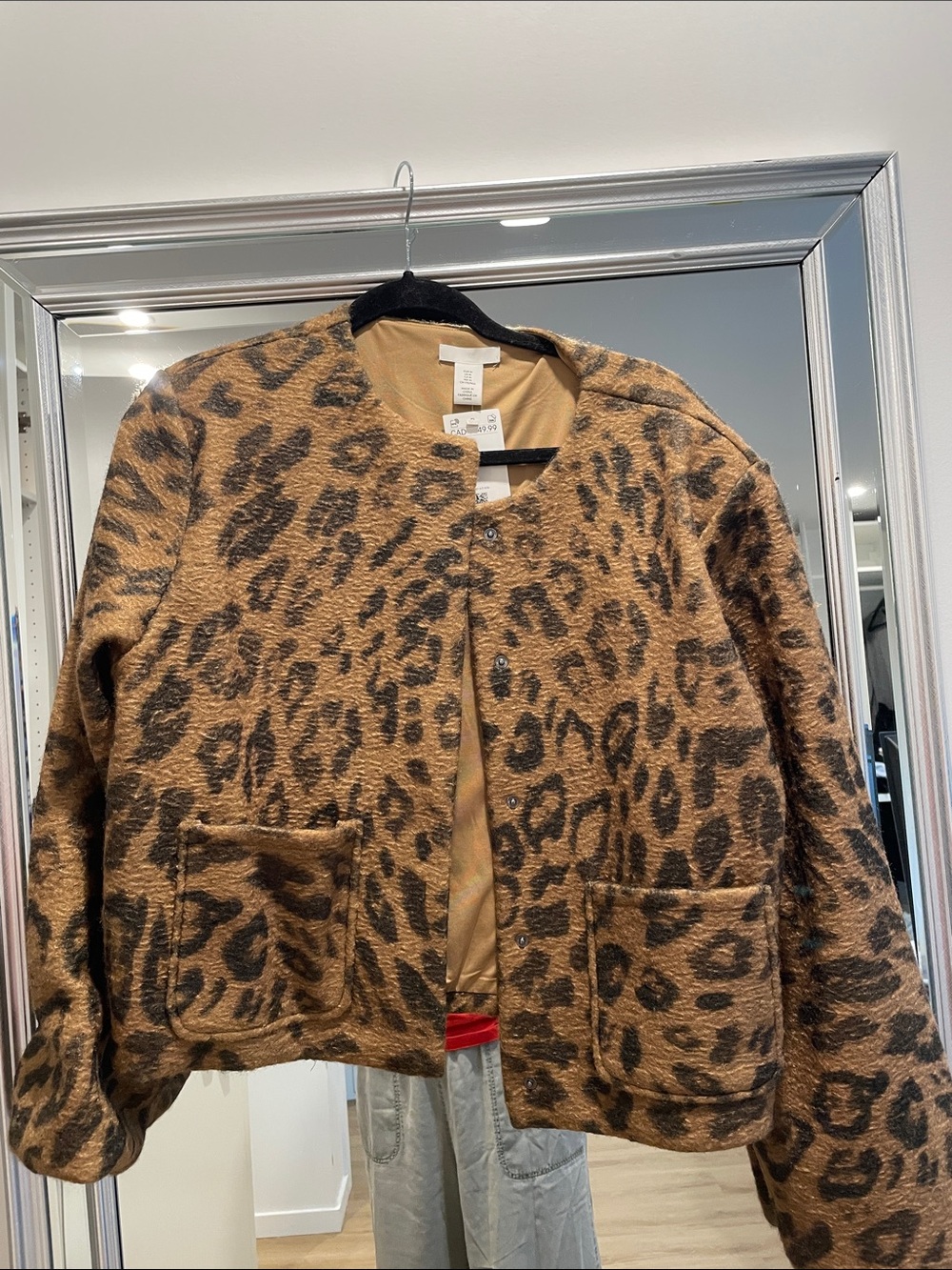 Leopard Print Cropped Jacket - Brown - Picture 2 of 3